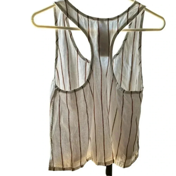Stars Above Linen Blend Racer Back Stripe Tank NWT Small - Picture 2 of 9